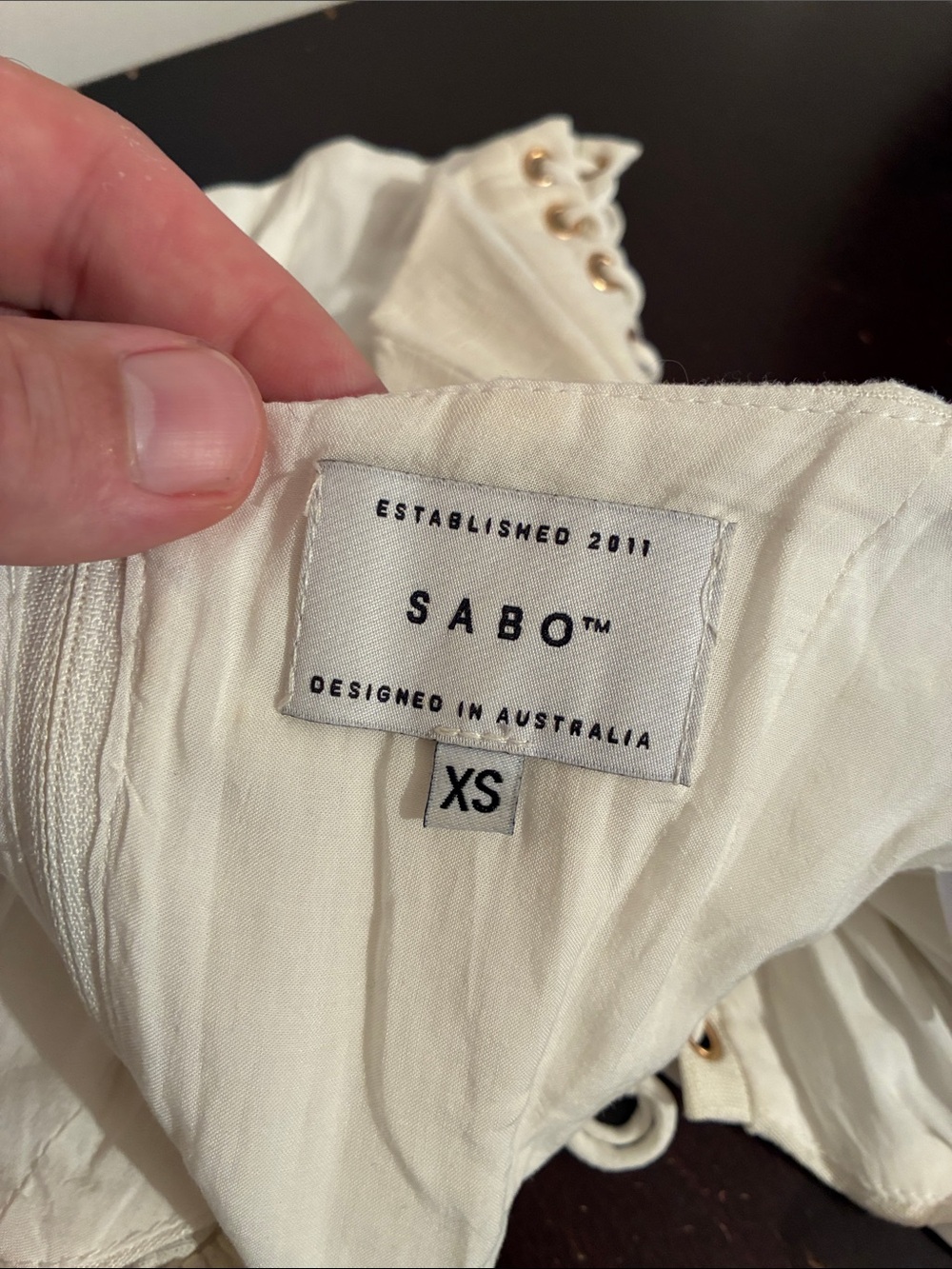 SABO Shae Linen Blend Tie Front Corset Top in Ivory Off White, Women’s size XS - Picture 7 of 15